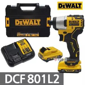 [디월트] DCF801L2 충전임팩트드라이버 12V(10.8V) 3.0Ah*2개 충전임팩 컴팩트 임팩드라이버 1/4