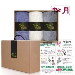 알찬바로 송월타올 40수 코마사 160g x 3p 수건선물세트 환갑 칠순 팔순 구순 학교 유치원 어린이집 교회 회사 기업 고급 기념품 호텔 행사 개업 이전 결혼 조문 답례품