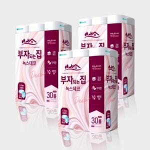 모나리자 녹스데코 3겹 30m 30롤 3팩 화장지 휴지 두루마리