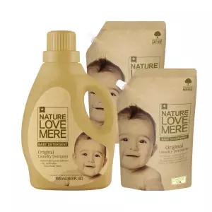 네이쳐러브메레  아기 세탁세제 용기 1800ml 1개 + 세제리필 1300ml 2팩