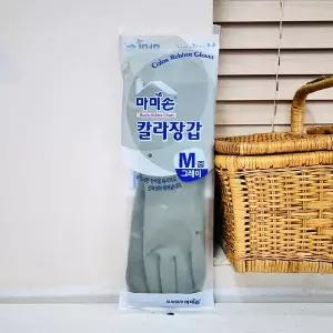 마미손 컬러 고무장갑 그레이 중(M)