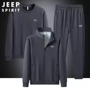 JEEP SPIRIT 남자 스탠다드 집업 트레이닝 세트 운동복 3피스 세트 L-8XL