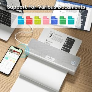 페리페이지 A4 휴대용 프린터 호환 무선 열전사 블루투스 USB 모바일 기계 PDF 문서 사진 오피스 P81