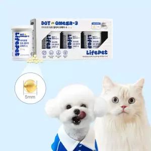 라이프펫 강아지 고양이 도트 알티지 50mg 초소형 영양제 180캡슐 오메가3 9g