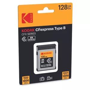 코닥 [정품] KODAK CFexpress 타입 B 128GB 메모리 카드, 1800MBps 읽기 및 1200MBps 쓰기 (EKMCFX128GK)