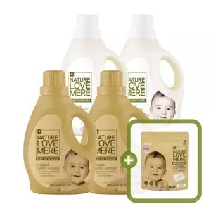 네이쳐러브메레 아기세탁세제 용기형 1800ml 2개 + 아기섬유유연제 용기형 1800ml 2개 [GIFT] 아기세제 리필 오리지널향 500ml 1팩