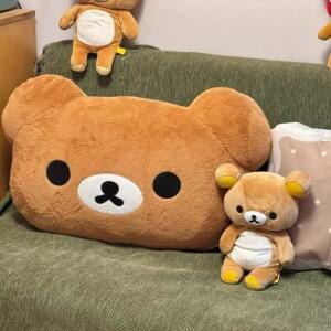 귀여운 리락쿠마 플러시 따뜻한 손 베개 만화 곰 인형 장난감 부드러운 쿠션 생일 선물