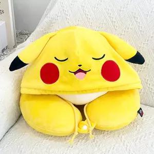 포켓몬스터 후드 목쿠션 목베개 잠자는 피카츄