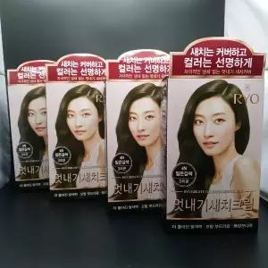려 우아채 멋내기 새치 크림 염색약 4N 짙은갈색 4개