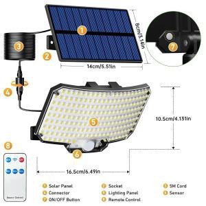 야외 LED 태양광 조명 초강력 모션 센서 정원 벽등 IP65 방수 3가지 작동 모드 현관등