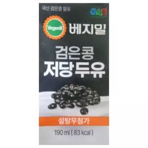 정식품 베지밀 검은콩 저당두유 190ml, 72개