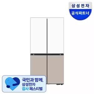 (구독) Bespoke AI 하이브리드 4도어 901L (에너지 1등급 최저기준 대비 -30%, UV탈취) RM70F91RMXJ 새틴 화이트+새틴 베이지