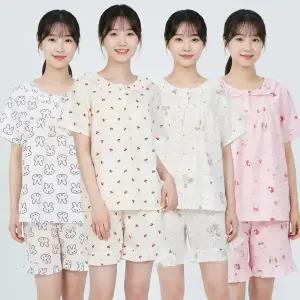 이브바바 여성 여름 요루면 캐릭터 반팔 상하 잠옷 파자마세트
