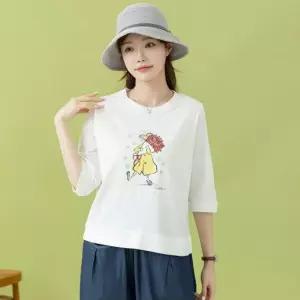 디얼마미 꽃다발 소녀 반팔 티 마담 미시 중년 여성 빅사이즈 40대 50대