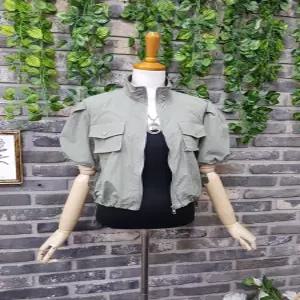 아노락 포켓 크롭 바람막이 반팔 점퍼