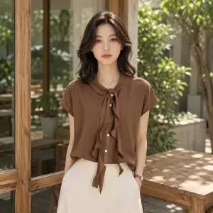 [JJ지고트](센텀시티점)러플 타이넥 블라우스 GS7N0BL701