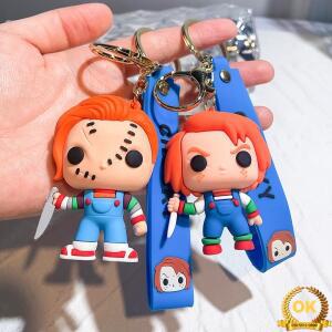 공포 영화 키 체인 Chucky 펜던트 열쇠 고리 가방 자동차 llaveros 펑크 쥬얼리 선물 새로운 도매