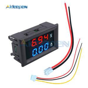 vu메터 28 미니 디지털 전압계 전류계 DC 100V 10A 50A 100A 패널 앰프 볼트 전압 전류 측정기 테스터 듀얼 LED 디스플레이 비트