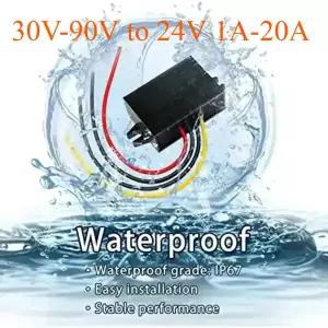 72V에서 24V로 변환하는 30V-90V 24V 48V 72V-24V 1A-20A 스텝다운 벅 전압 조정기 DC-DC 컨버터 레듀서 벅