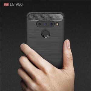 LG V50 ThinQ LM-V500N 케이스 실리콘 범퍼 충격 방지 실리콘 TPU 뒷면 커버 LG V50 ThinQ LGV50 5G 용 무