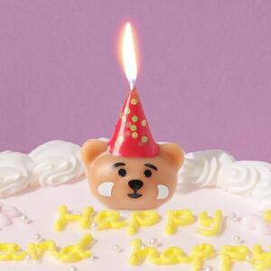 해피니스 곰돌이 기념일 장식 홈 케이크 용품 초 캐릭터 분위기소품 생일 이벤트 케익 4개입 고깔곰 파티