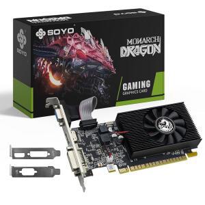 SOYO GeForce GT 740 4GB 로우 프로파일 그래픽 카드, HDMI /VGA /DVI-D 트리플 출력, DDR3 128비트, 슬림 데스크톱 PC용 SFF 하프 하이트 비디오 컴퓨터 GPU는 Windows 11 / 10 8 7 지원
