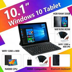 10.1인치 N4000 CPU 64비트 윈도우 태블릿 PC 4GB  RAM FHD 1280*800 IPS 화면 호환 듀얼 카메라