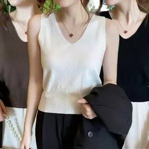 [하프클럽/]여자 컴포트 S/S V라인 소매없음 스웨터 이너웨어 민소매탑 니트