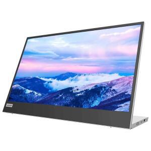 Lenovo L15 휴대용 모니터, 15.6 u201D 디스플레이, 풀 HD 해상도, IPS 패널, 250니트 밝기, 60Hz 주사율, USB-C 포트, 높이 조절 스탠드, 플리커 프리 기술, 그레이