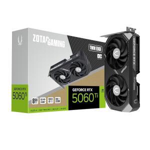 ZOTAC 게이밍 지포스 RTX 5060 Ti 8GB 트윈 엣지 OC DLSS 4 GDDR7 128비트 28Gbps PCIE 5.0 그래픽 카드, 아이스스톰 2.0 쿨링, SFF-Ready, ZT-B50610H-10M