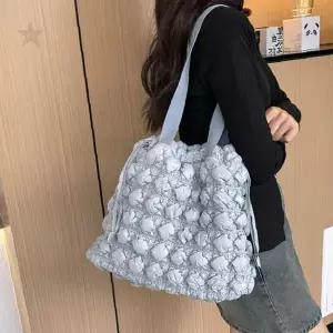 다이아 패턴 패딩 숄더백 스트링 토트백 여성용 보부상 큰 가방 에코백 기저귀