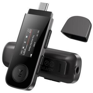 블루투스 기능이 있는 MP3 클립 AGPTEK 그레이 FM 녹음 U5PL 휴대폰 USB 플레이어 라디오 음악 지원 TypeC in 연결 64GB