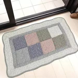퀼트 면 주방 욕실 발매트 패치워크 플라워 40x60