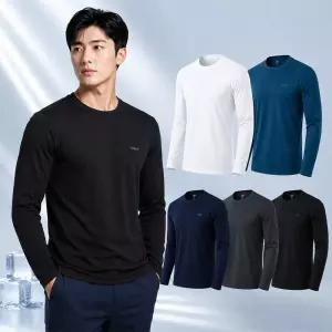 남성 UV차단 냉감 긴팔티 아이스 쿨링 기능성 라운드 티셔츠 운동 헬스 러닝 A26T216