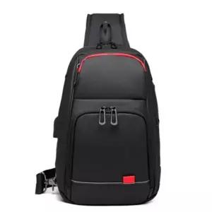 (옵션 블랙)남성 데일리 슬링백 USB 충전 가방 크로스백 바디백