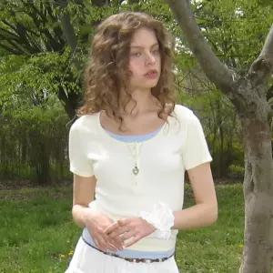 [후아유](의정부점)Layered Henley Short-Sleeve T-shirt WHRAG3792F