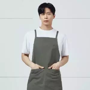 진회색 기본 무지 앞치마 카페 바리스타 식당 서빙 X형 홀 유니폼 미용 업소용