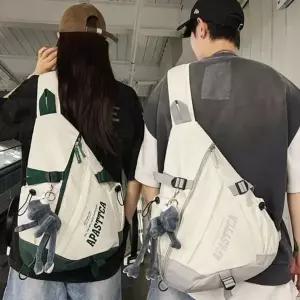 아무 남성 여성 빅사이즈 배색 생활방수 커 주머니백