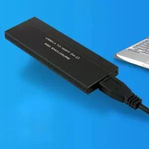 블랙 외장 USB NGFF 초소형 케이스 M.2 미 파우치