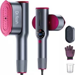 DRFLASH 2-in-1 의류용 스티머 및 다리미 15초 고속 히트업 1200W 휴대용 대형 세라믹 열 패널이 장착된