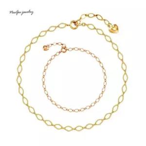 [니지쥬얼리] 14K GOLD 럭셔리 마름모 하트체인 팔찌
