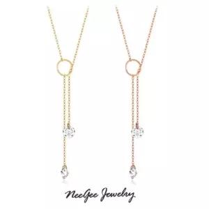 [니지쥬얼리] 14K GOLD 더블로우 Y롱 목걸이
