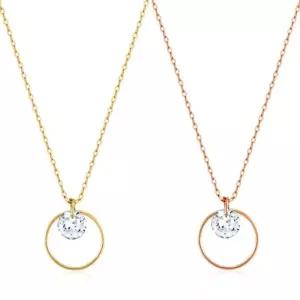 [니지쥬얼리] 14K GOLD/PINK GOLD 서클문 큐빅 목걸이