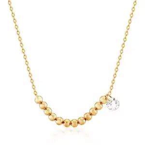 [니지쥬얼리] 14K GOLD 포인트 큐빅 골드볼 목걸이