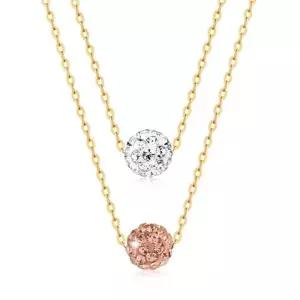 [니지쥬얼리] 14K GOLD/PINK GOLD 미니 미러볼 목걸이
