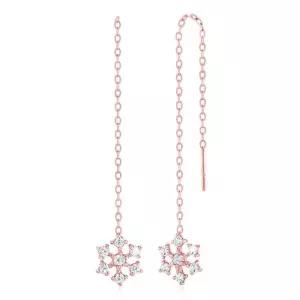 [NeeGee] 14K PINK GOLD 눈꽃큐빅 드롭 이어링