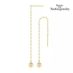 [니지쥬얼리] 14K GOLD 베이직 볼 드롭 이어링 4mm