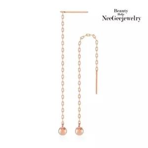 [니지쥬얼리] 14K PINK GOLD 베이직 볼 드롭 이어링 3mm