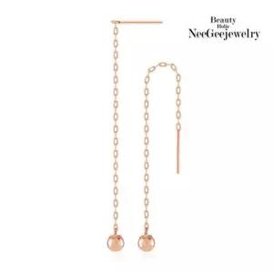[니지쥬얼리] 14K PINK GOLD 베이직 볼 드롭 이어링 4mm