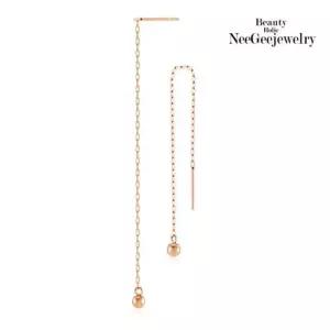 [니지쥬얼리] 14K PINK GOLD 롱 써클 드롭 이어링 3mm